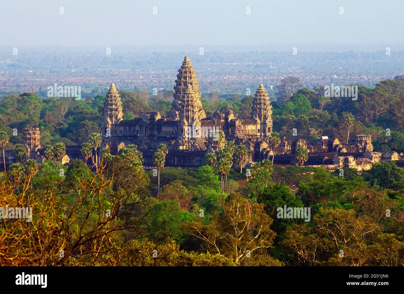 Vista di Angkor Wat, Cambogia, Sud-est asiatico Foto Stock