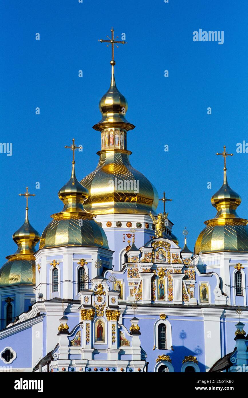 Cattedrale di St Michaels con cupole dorate, Kiev, Ucraina Foto Stock
