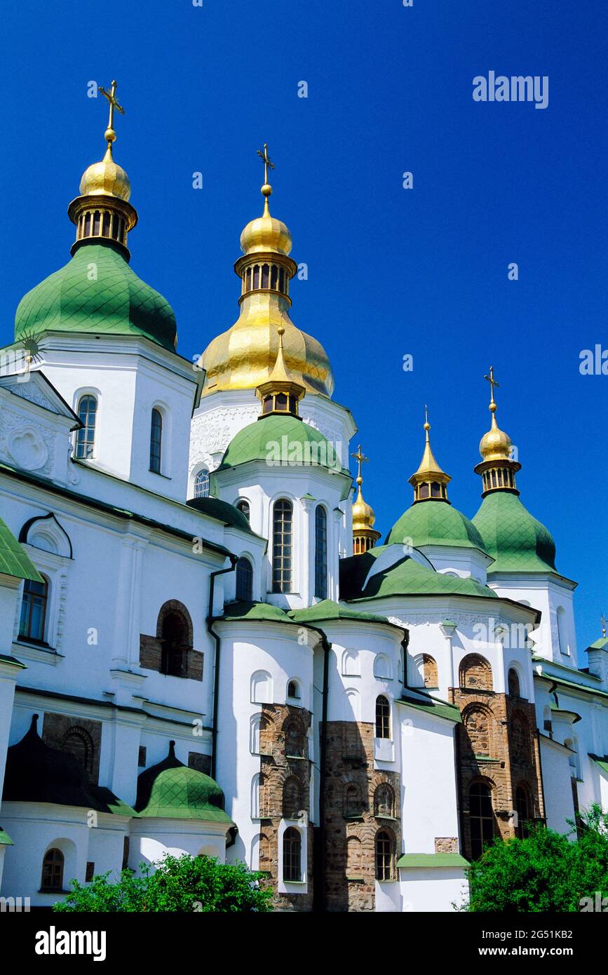 Vista esterna della Cattedrale di Santa Sofia, Kiev, Ucraina Foto Stock