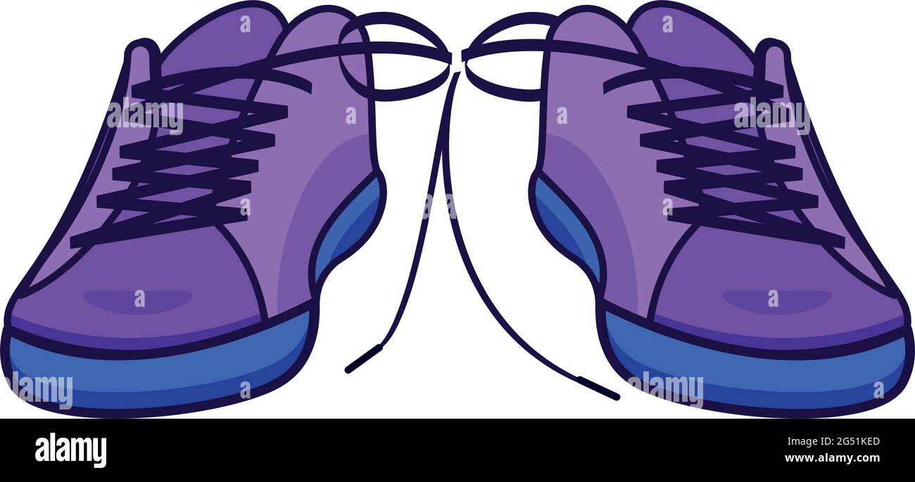 Scarpe isolate viola legate scherzo Illustrazione Vettoriale