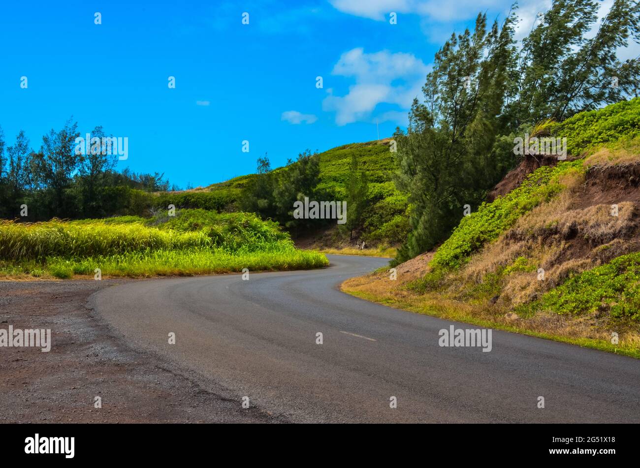 Wailuku Road per Lahaina a Maui, Hawaii. 10 giugno 2021. Foto Stock