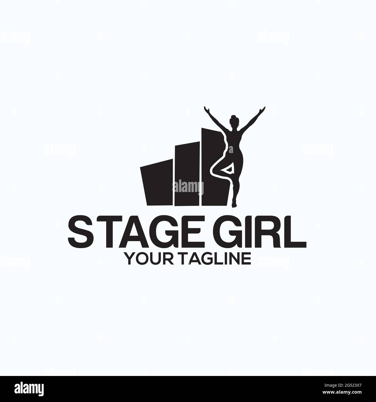 stage girl esclusivo logo ispirazione Illustrazione Vettoriale