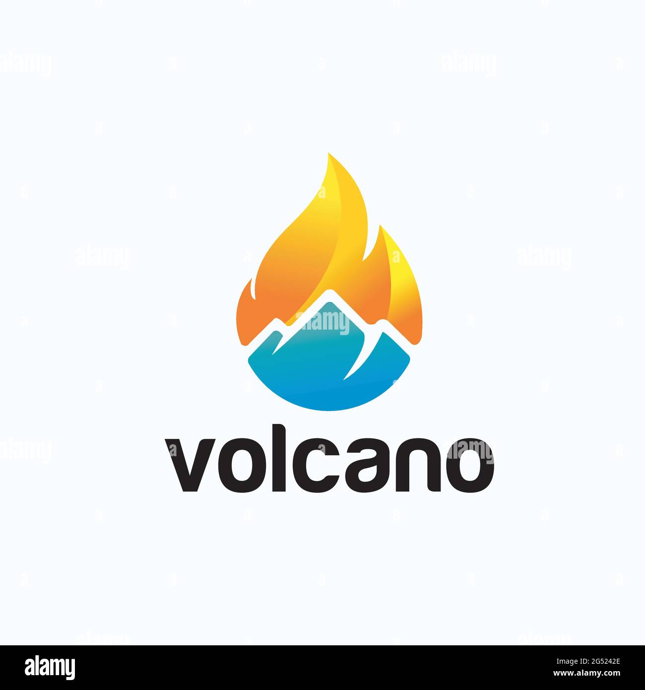 esclusivo design ispirato al logo volcano Illustrazione Vettoriale