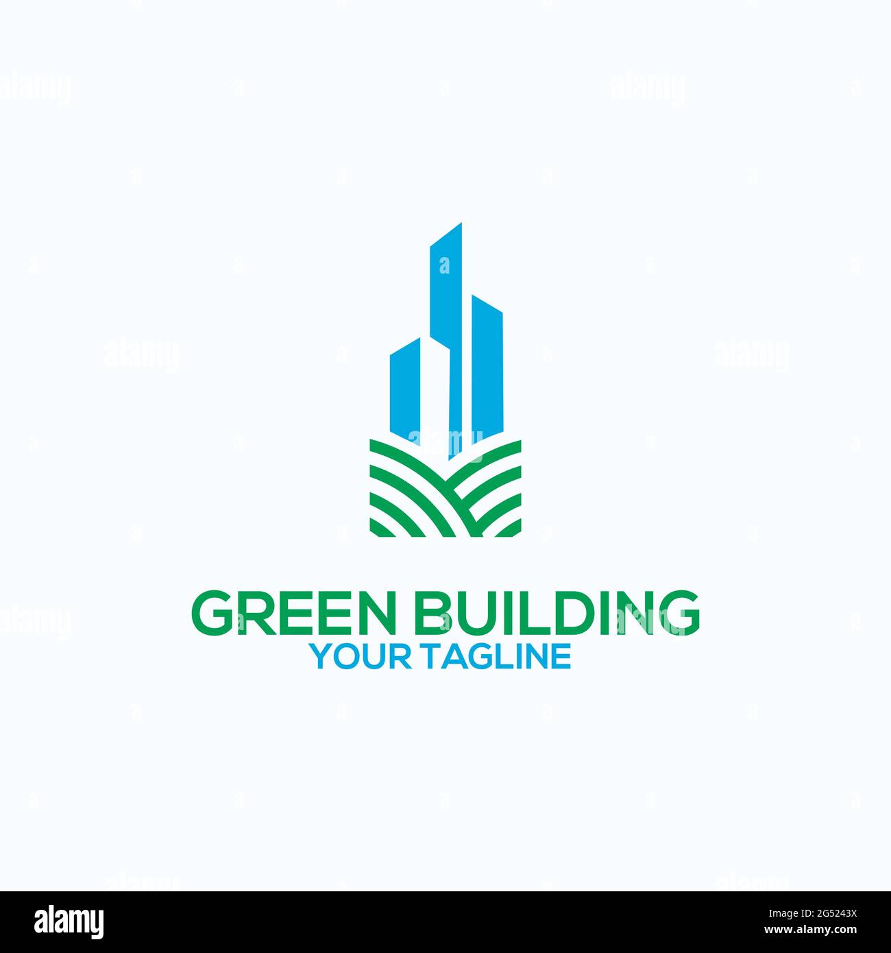 logo green building ispirazione ecologica ed esclusiva Illustrazione Vettoriale