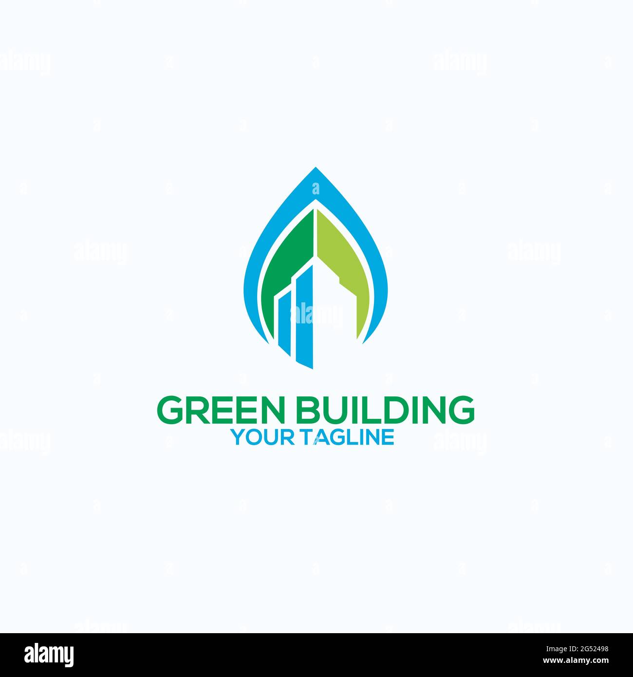 logo green building ispirazione ecologica ed esclusiva Illustrazione Vettoriale