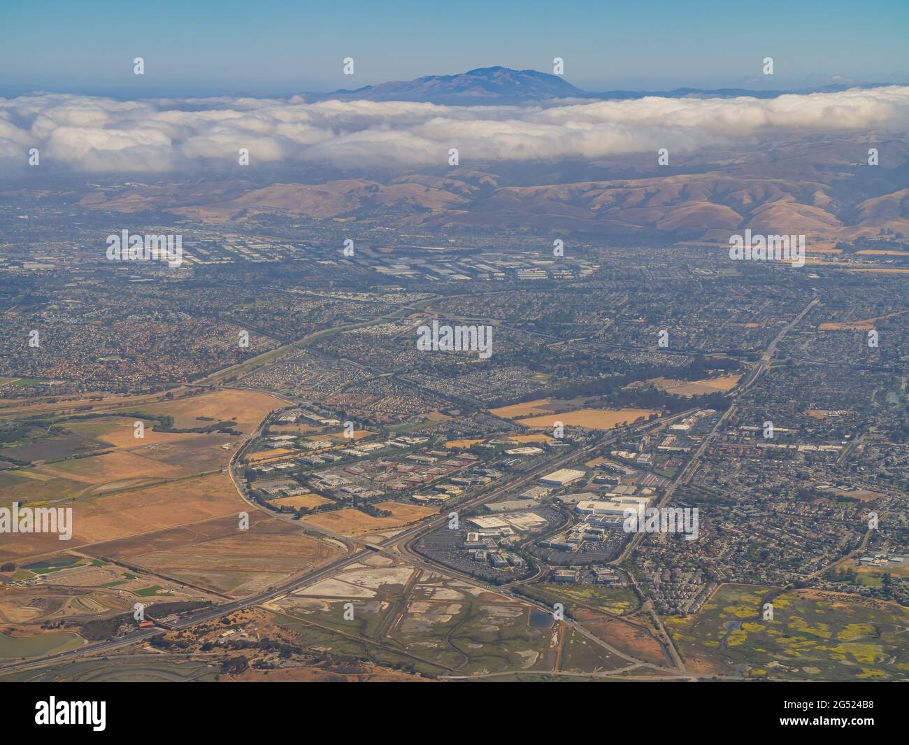 Vista aerea della città di Newark in California Foto Stock