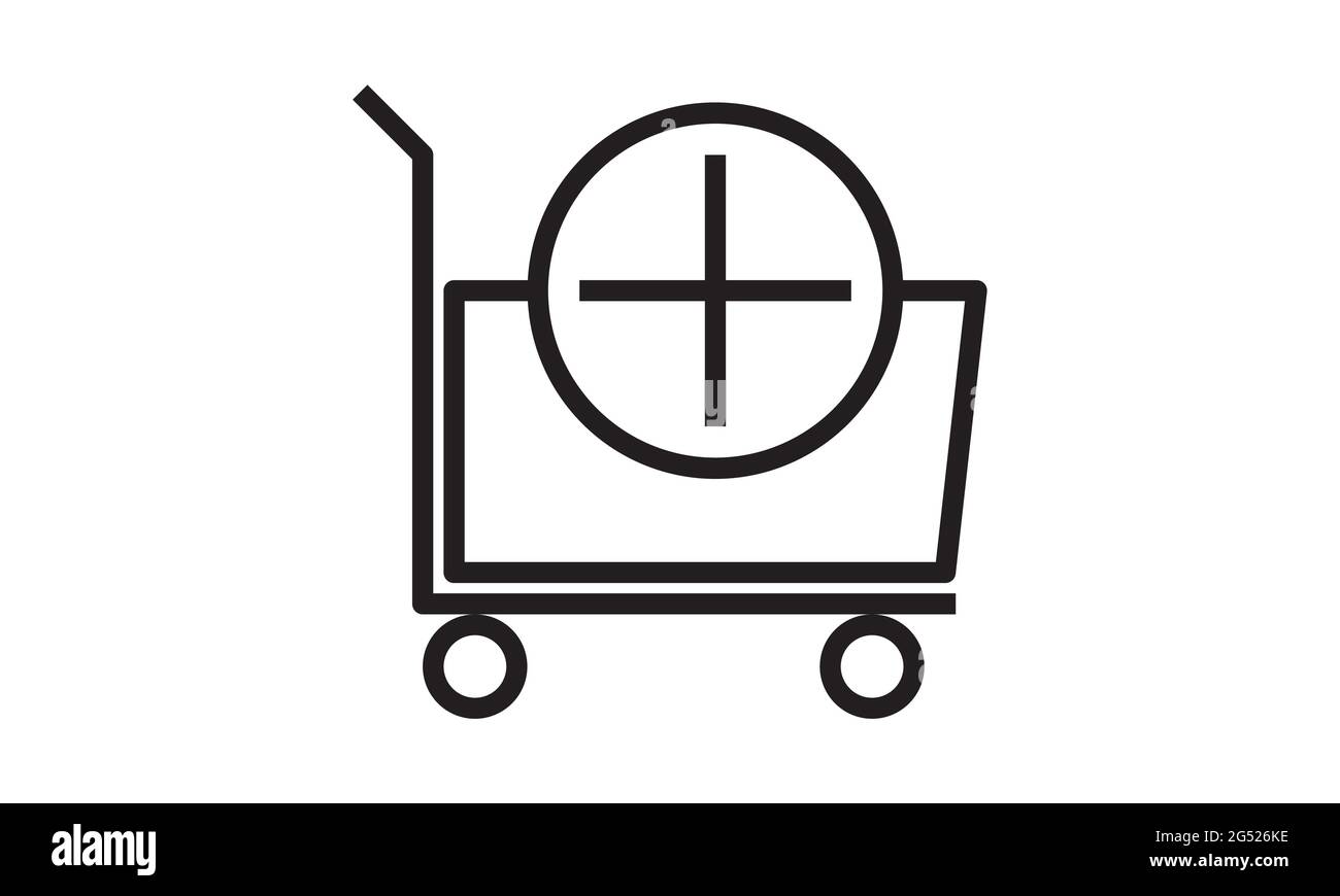 Icona del carrello, design piatto. Isolato su sfondo bianco Illustrazione Vettoriale