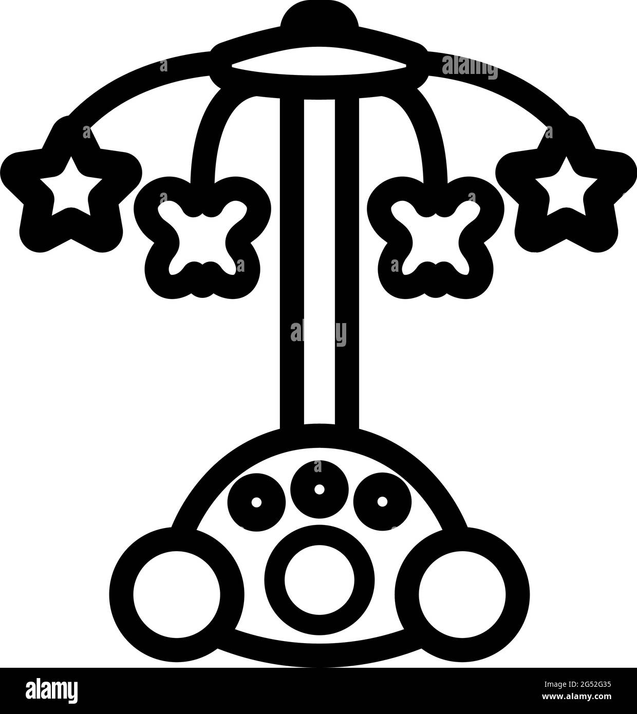 Icona del carosello del bambino. Design audace con larghezza della traccia modificabile. Illustrazione vettoriale. Illustrazione Vettoriale