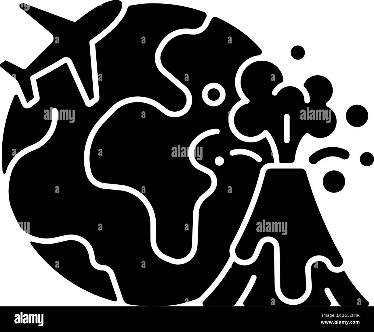 Icona glifo nero per i viaggi di emergenza Illustrazione Vettoriale