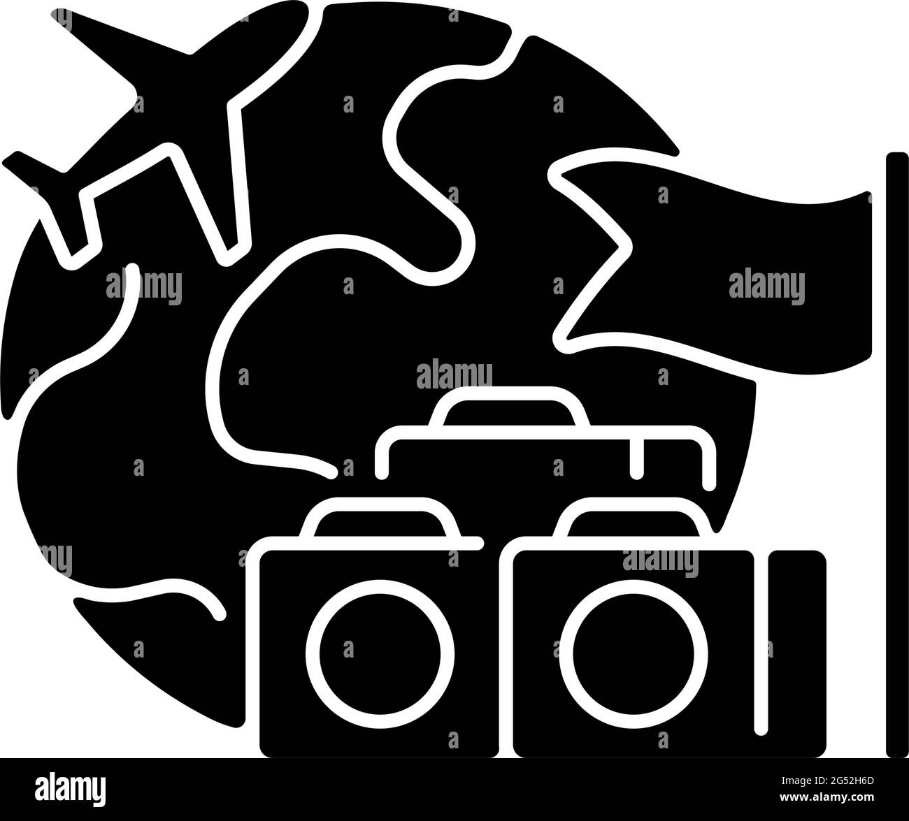 Icona glifo nero del tour di gruppo Illustrazione Vettoriale