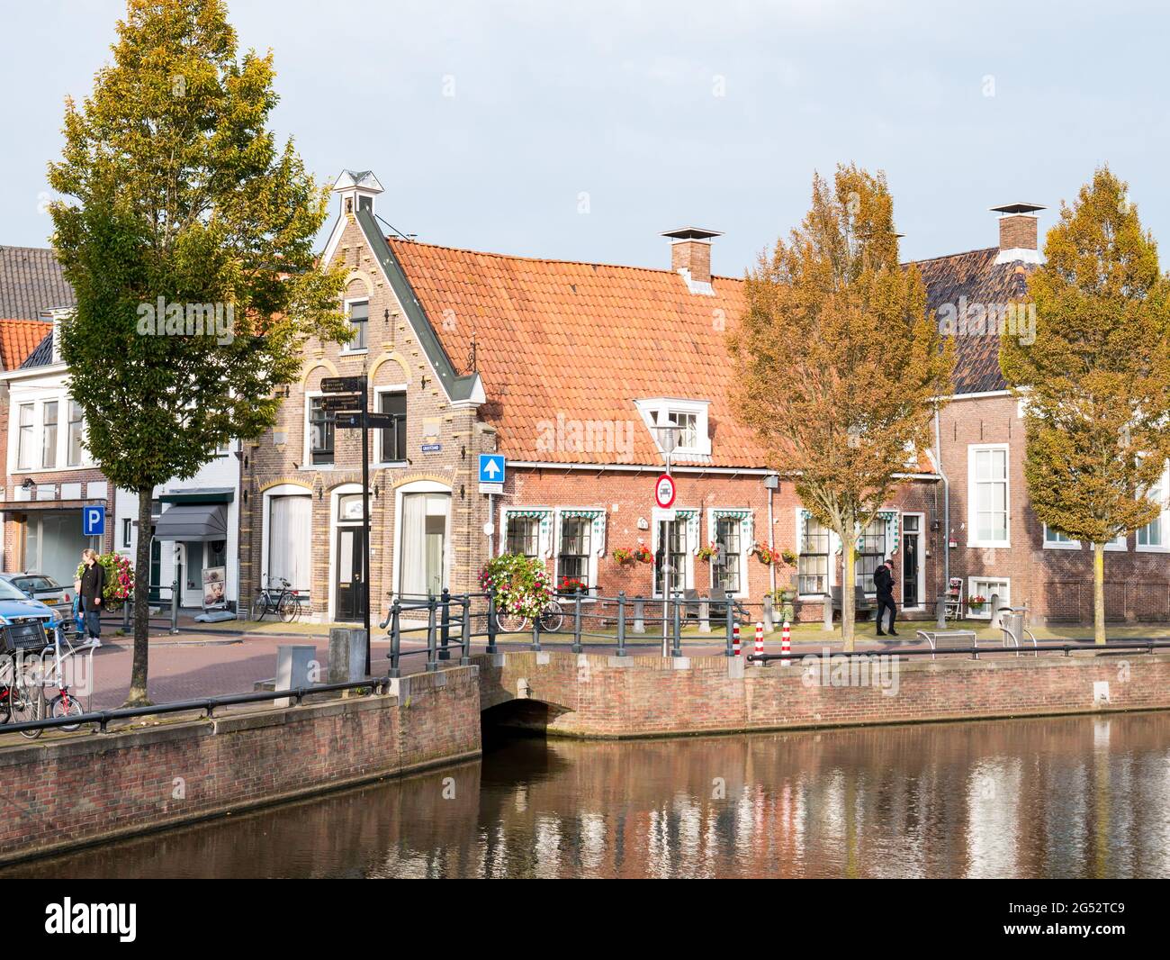 Scena di Hoogend e Grootzand nella città di Sneek, Snits a Friesland, Paesi Bassi Foto Stock