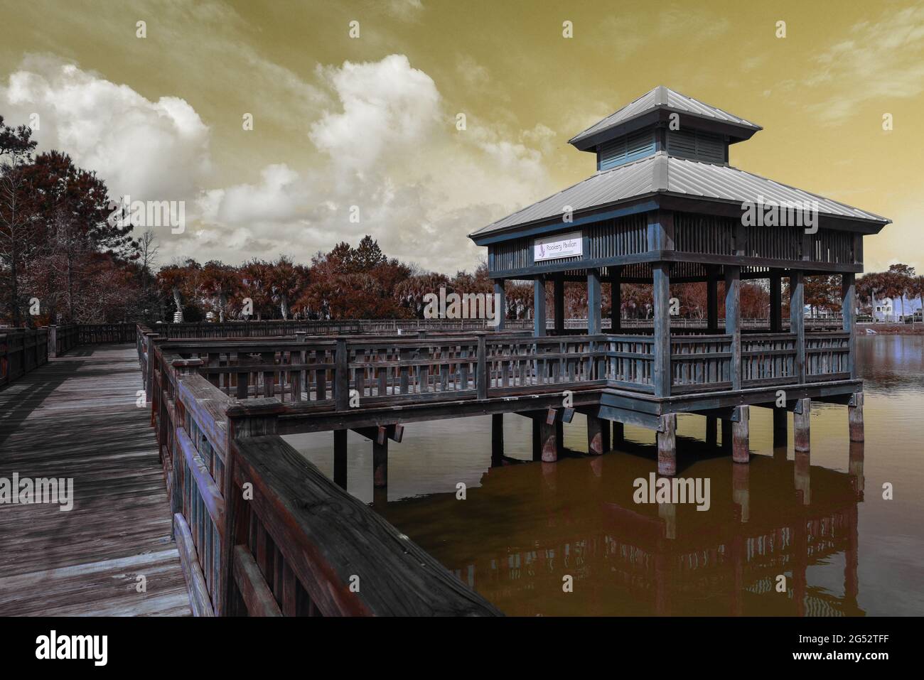 Rockery Pavilion, Bird Park, Ponte Vedra Beach Foto Stock