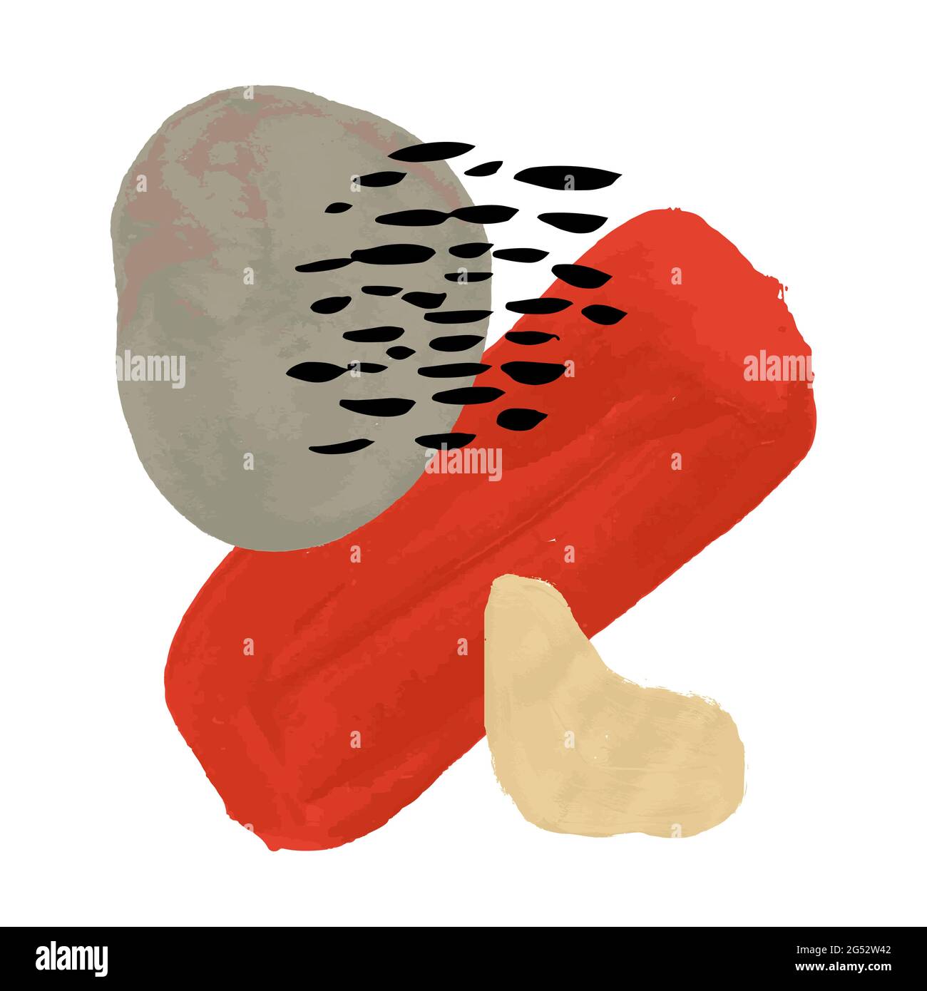 Tratti colorati di vernice acrilica e linee nere. Illustrazione Vettoriale