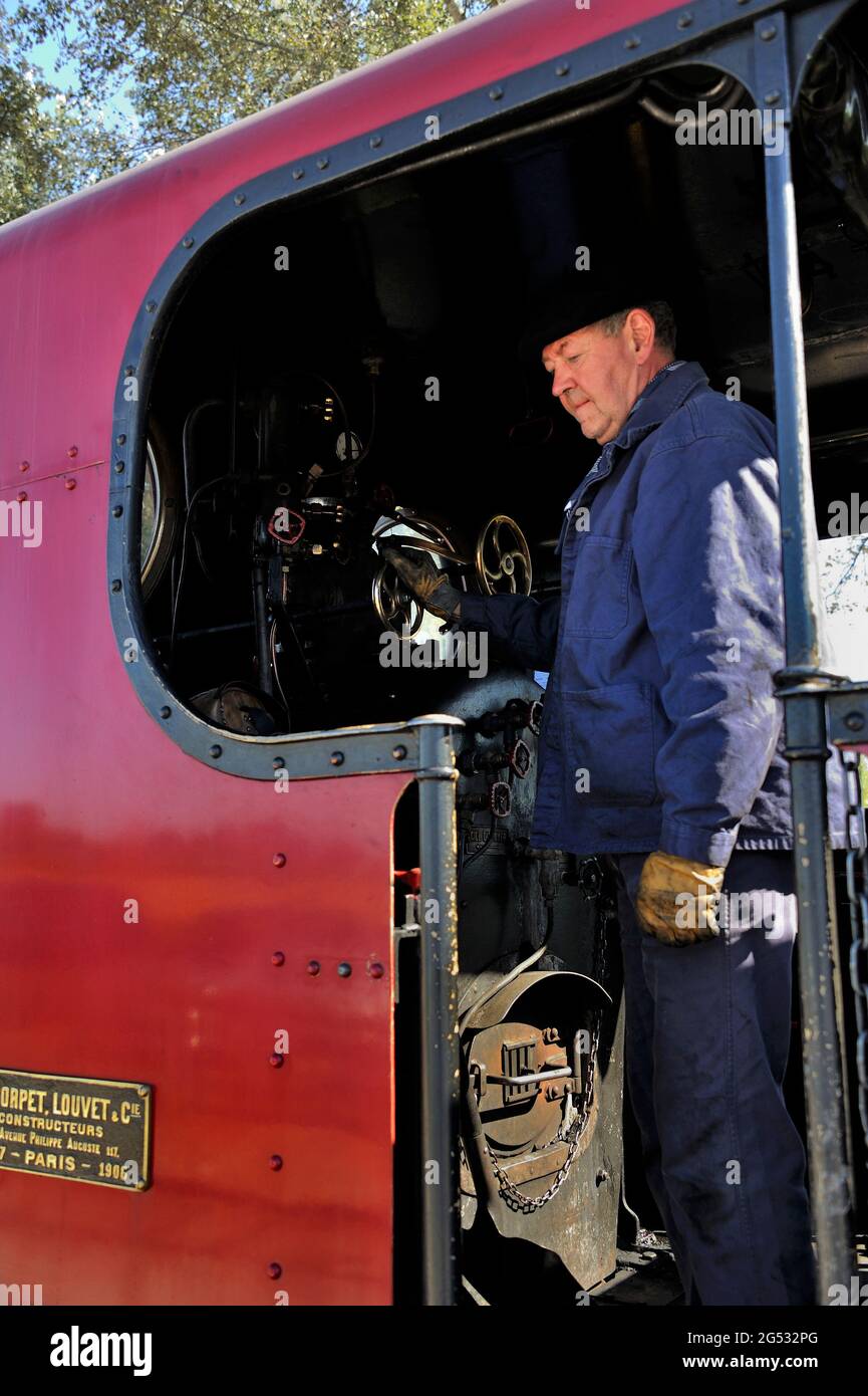 FRANCIA, SOMME (80) COTE D'OPALE E BAIE DE SOMME, LE CROTOY, LA FERROVIA A SCARTAMENTO RIDOTTO DELLA BAIA DI SOMME O CHEMIN DE FER DE LA BAIE DE SOMME AL TERMINE Foto Stock