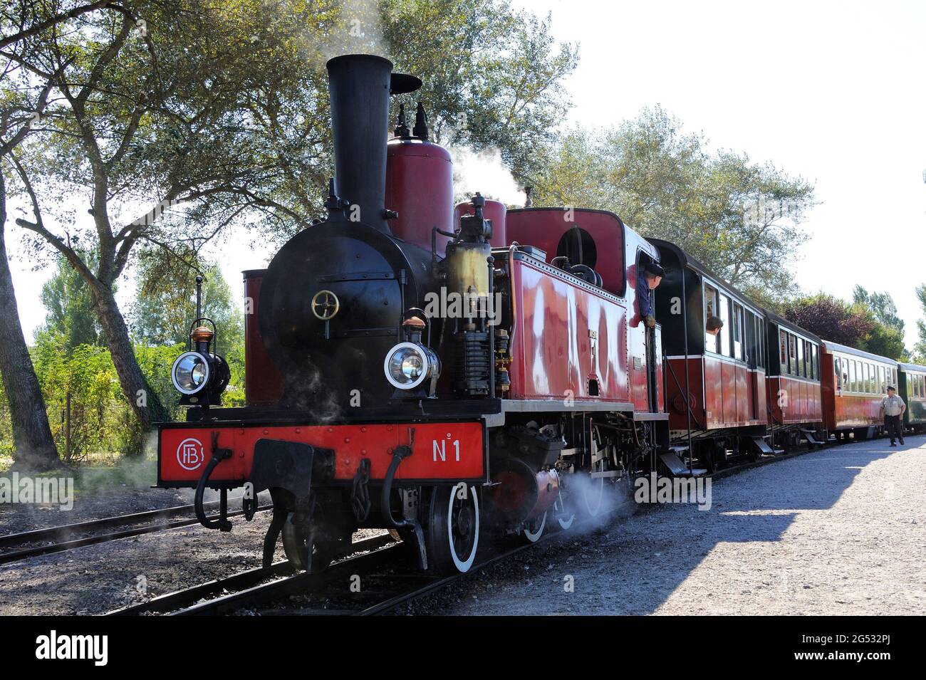 FRANCIA, SOMME (80) COTE D'OPALE E BAIE DE SOMME, LE CROTOY, LA FERROVIA A SCARTAMENTO RIDOTTO DELLA BAIA DI SOMME O CHEMIN DE FER DE LA BAIE DE SOMME AL TERMINE Foto Stock
