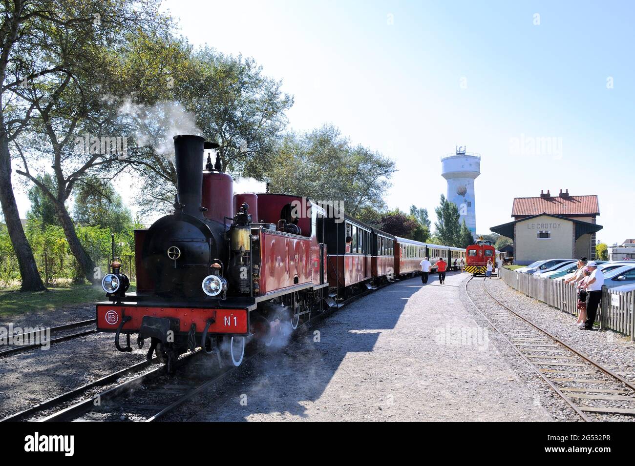 FRANCIA, SOMME (80) COTE D'OPALE E BAIE DE SOMME, LE CROTOY, LA FERROVIA A SCARTAMENTO RIDOTTO DELLA BAIA DI SOMME O CHEMIN DE FER DE LA BAIE DE SOMME AL TERMINE Foto Stock