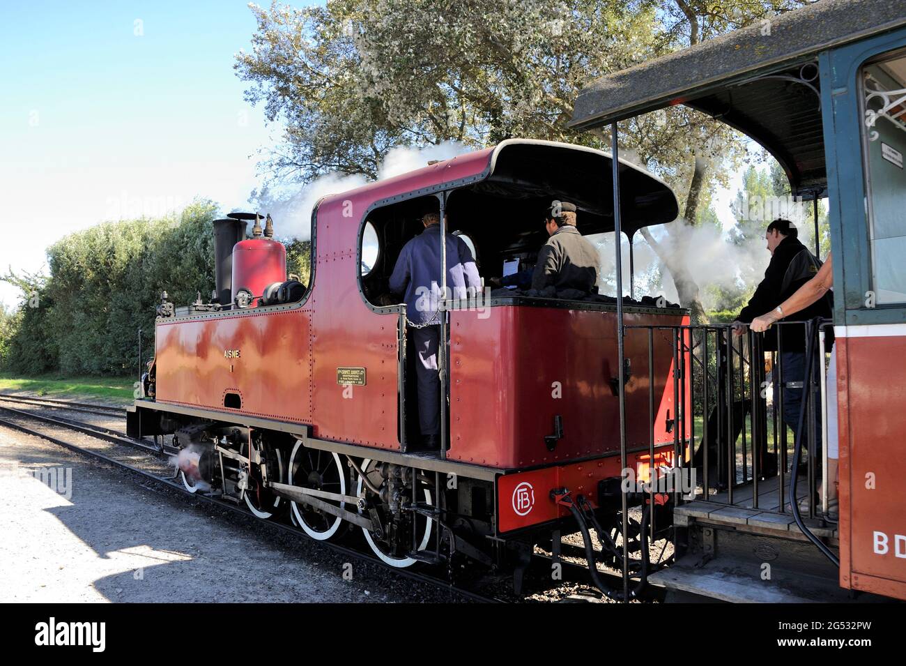 FRANCIA, SOMME (80) COTE D'OPALE E BAIE DE SOMME, LE CROTOY, LA FERROVIA A SCARTAMENTO RIDOTTO DELLA BAIA DI SOMME O CHEMIN DE FER DE LA BAIE DE SOMME AL TERMINE Foto Stock