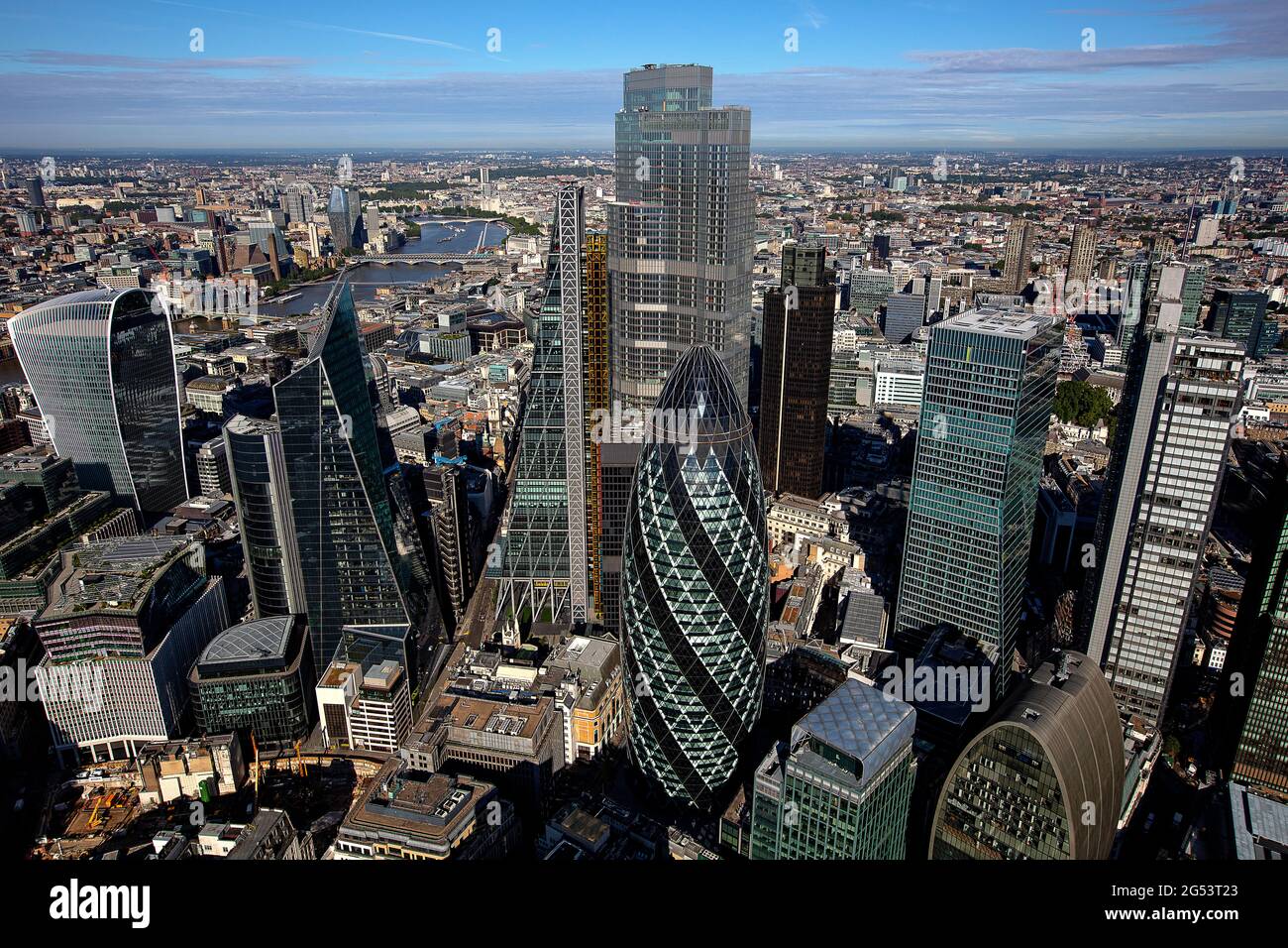 Regno Unito, Londra, città di Londra, vista aerea del quartiere degli affari Foto Stock