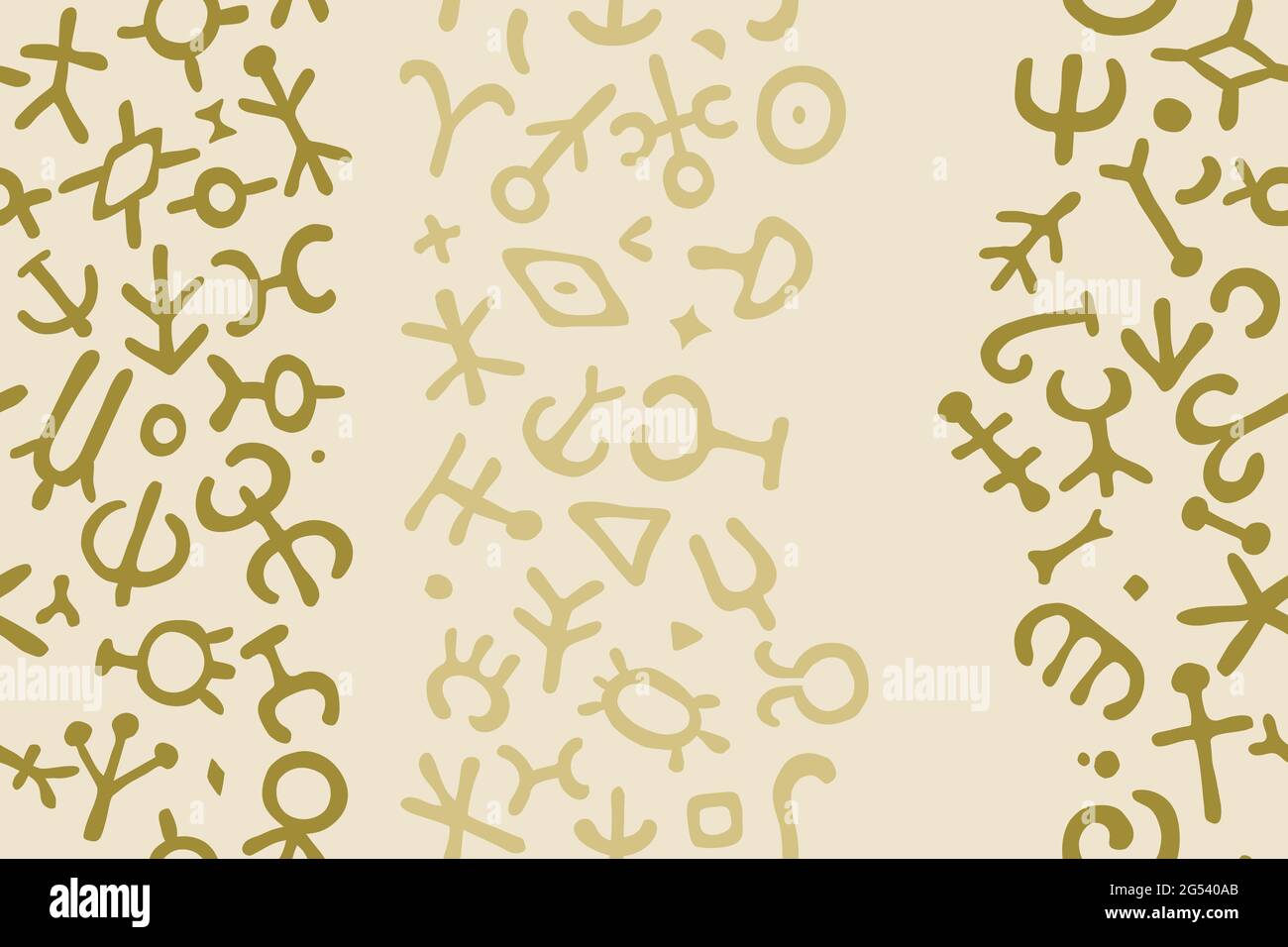Modello senza giunture di forme organiche astratte. Texture vettoriale stile pennello su sfondo isolato, EPS8, N.5. Illustrazione Vettoriale