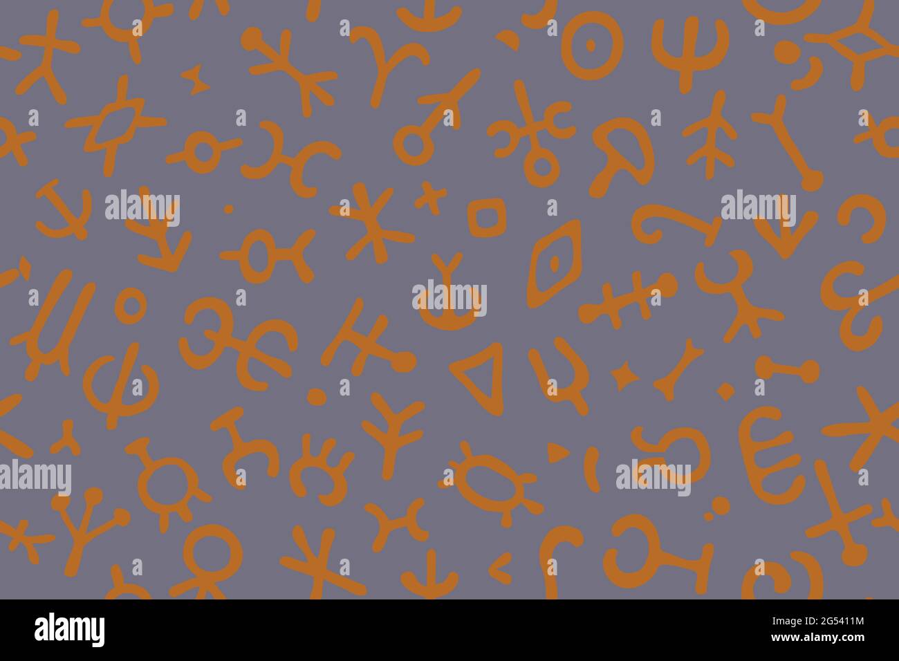 Modello senza giunture di forme organiche astratte. Texture vettoriale stile pennello su sfondo isolato, EPS8, N.3. Illustrazione Vettoriale