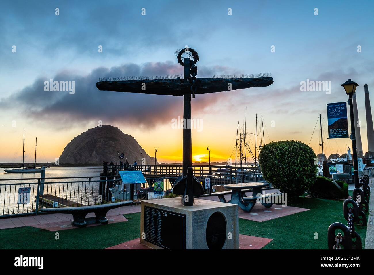 Tramonto su Morro Rock Foto Stock