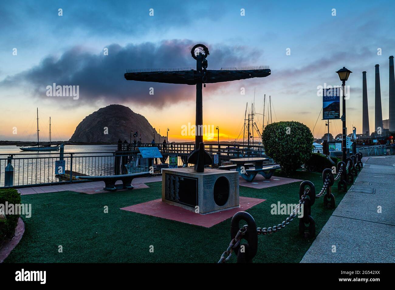 Tramonto su Morro Rock Foto Stock