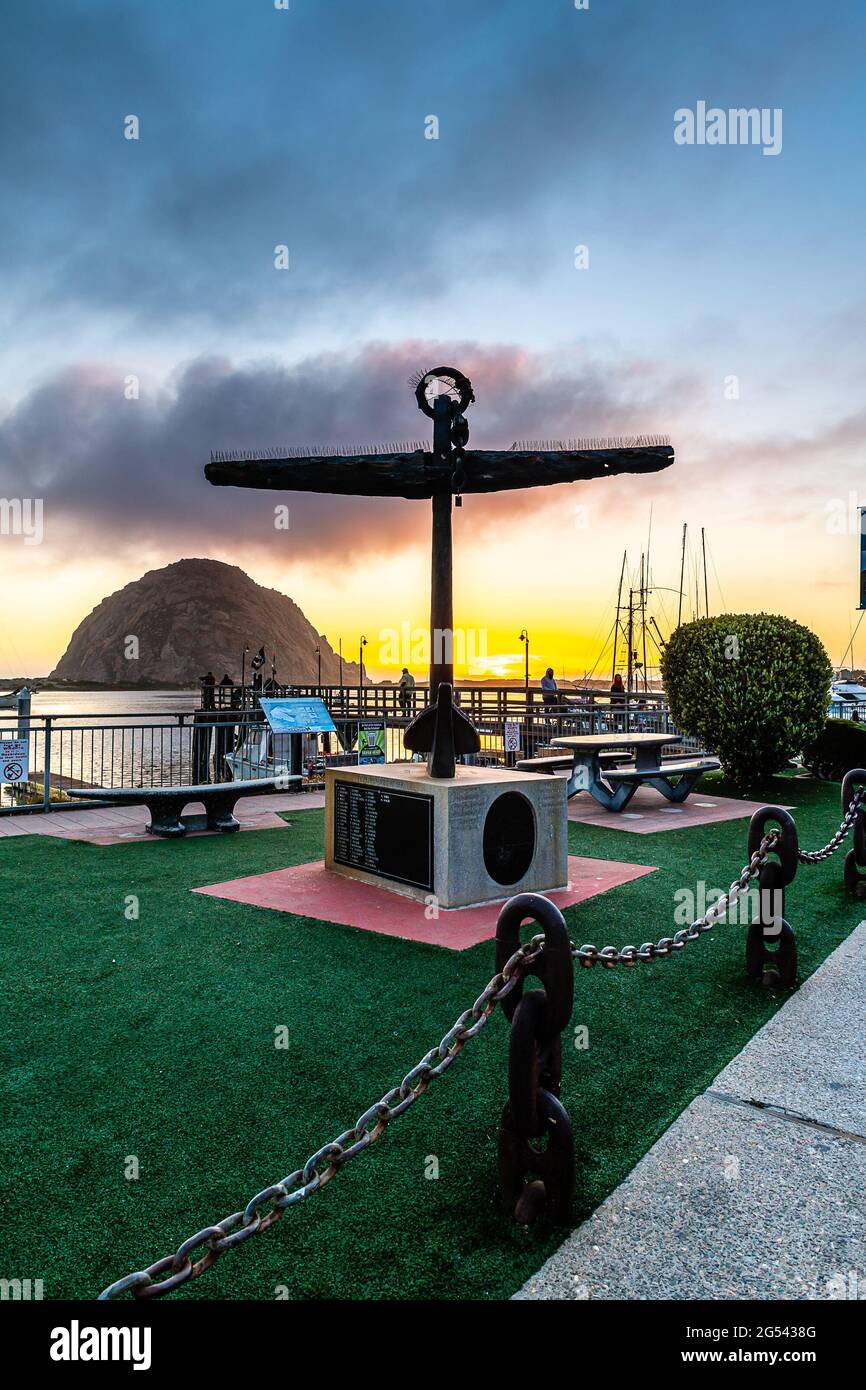 Tramonto su Morro Rock Foto Stock