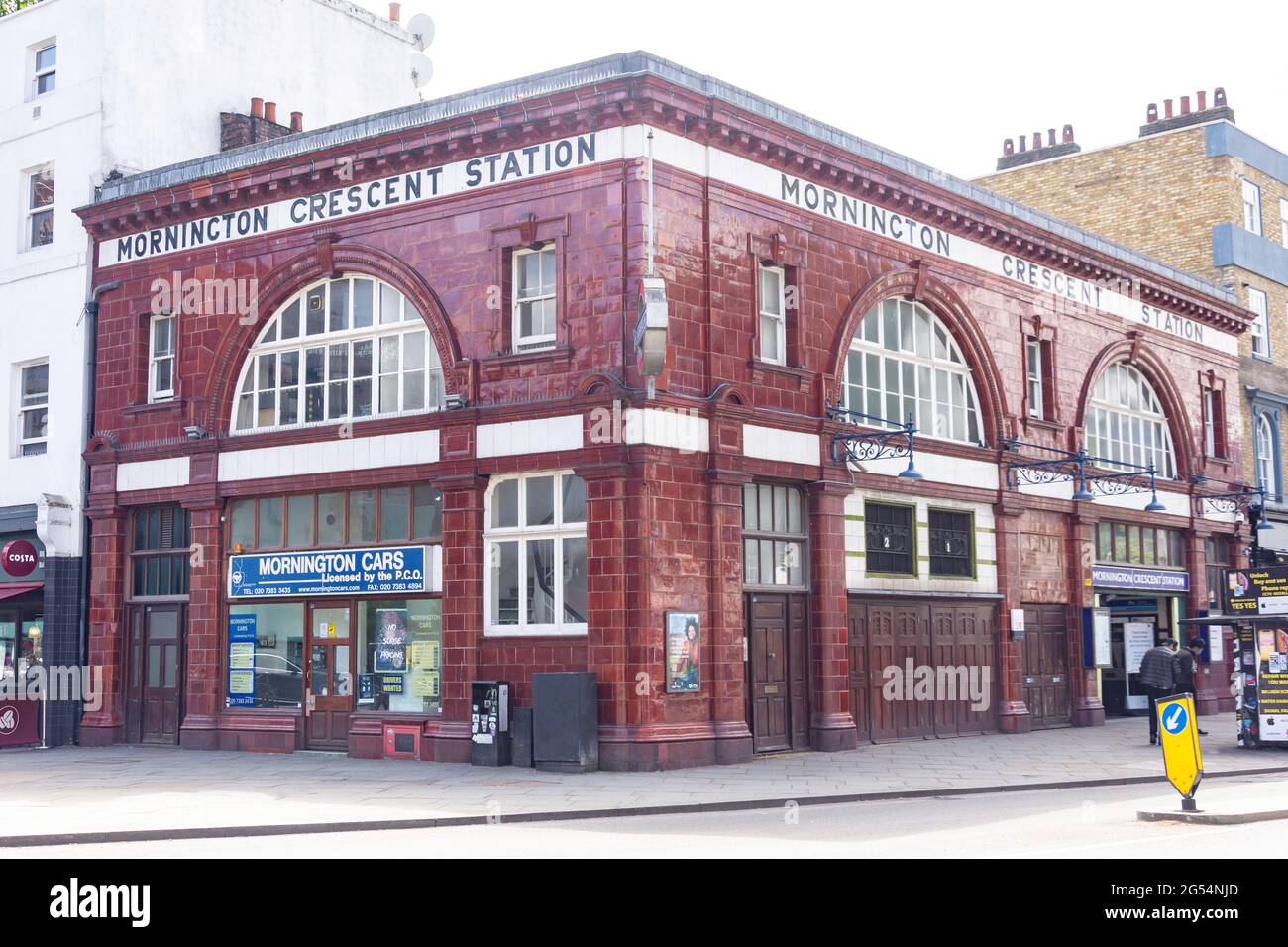 Stazione della metropolitana di Mornington Crescent, Camden High Street, Camden Town, London Borough of Camden, Greater London, England, Regno Unito Foto Stock