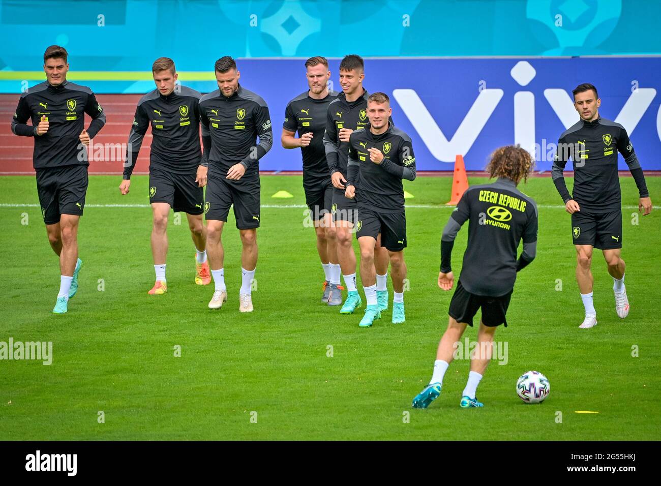 Praga, Repubblica Ceca. 25 Giugno 2021. La squadra di calcio ceca si allena Praga, Repubblica Ceca, 25 giugno 2021. Credit: Vit Simanek/CTK Photo/Alamy Live News Foto Stock