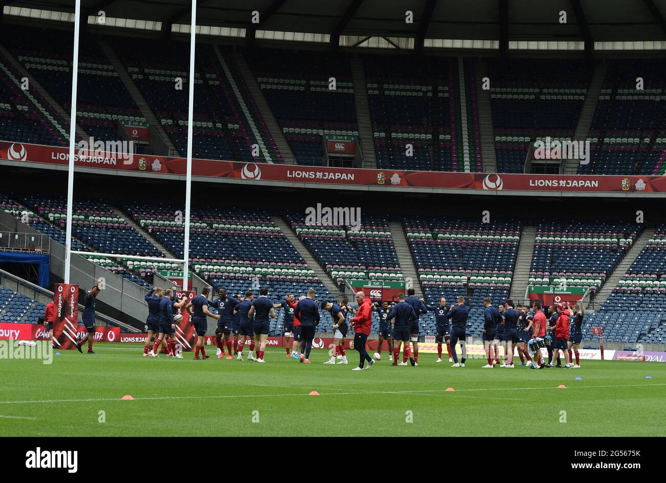 BT Murrayfield .Edinburgh.Scotland UK. 25 Giugno-21 sessione di formazione Lions britannici e irlandesi per il Giappone Partita Credit: notizie dal vivo eric mcowat/Alamy Foto Stock