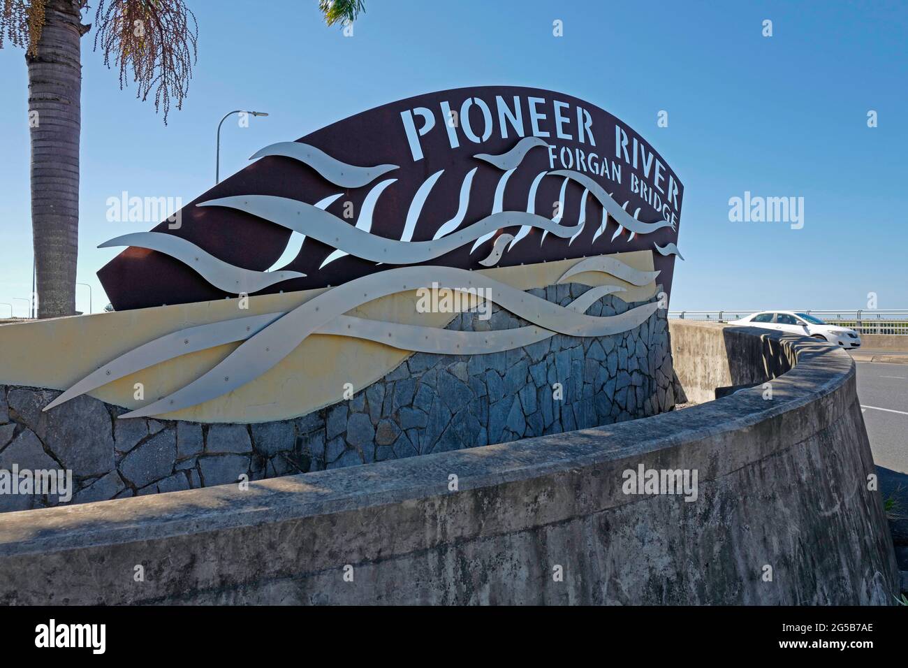 Forgan Bridge sul fiume Pioneer, Mackay, Queensland settentrionale, Australia Foto Stock