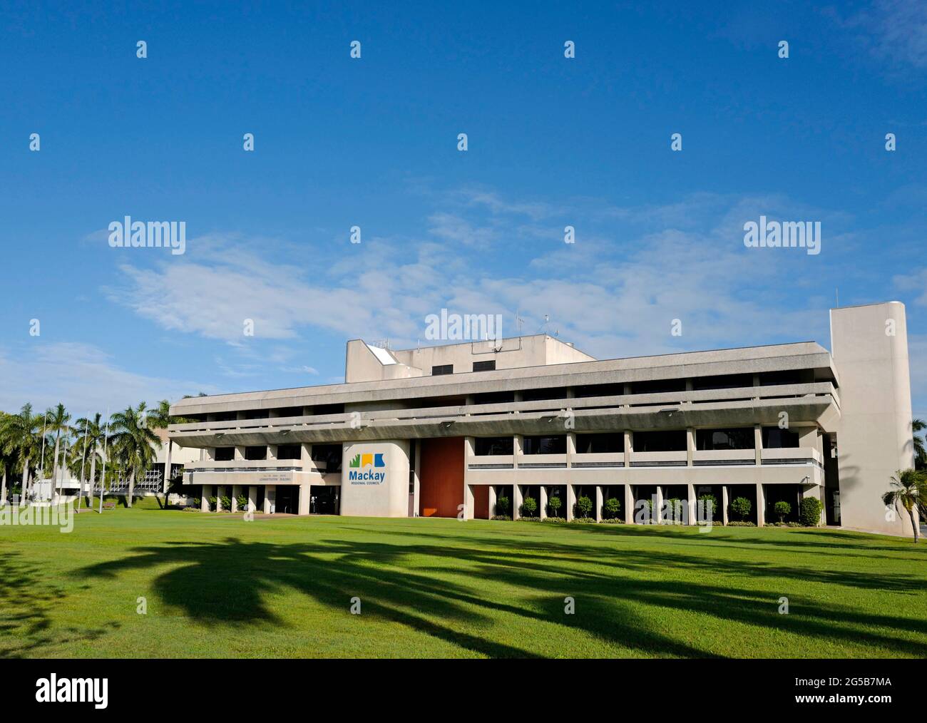 Mackay Regional Council, sede principale e ingresso, a Mackay, Queensland settentrionale, australia Foto Stock