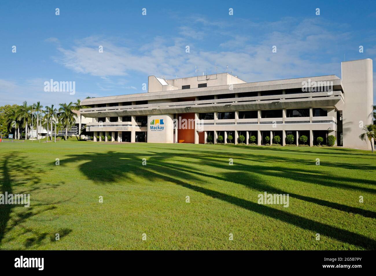 Mackay Regional Council, sede principale e ingresso, a Mackay, Queensland settentrionale, australia Foto Stock