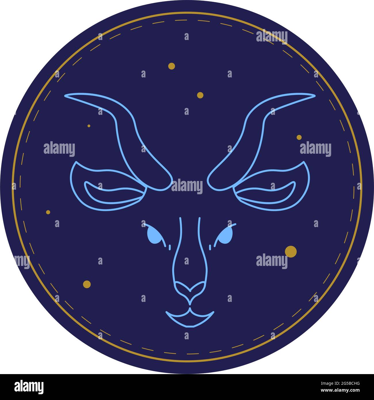 Capricorno segno astrologico, simbolo dell'oroscopo Illustrazione Vettoriale