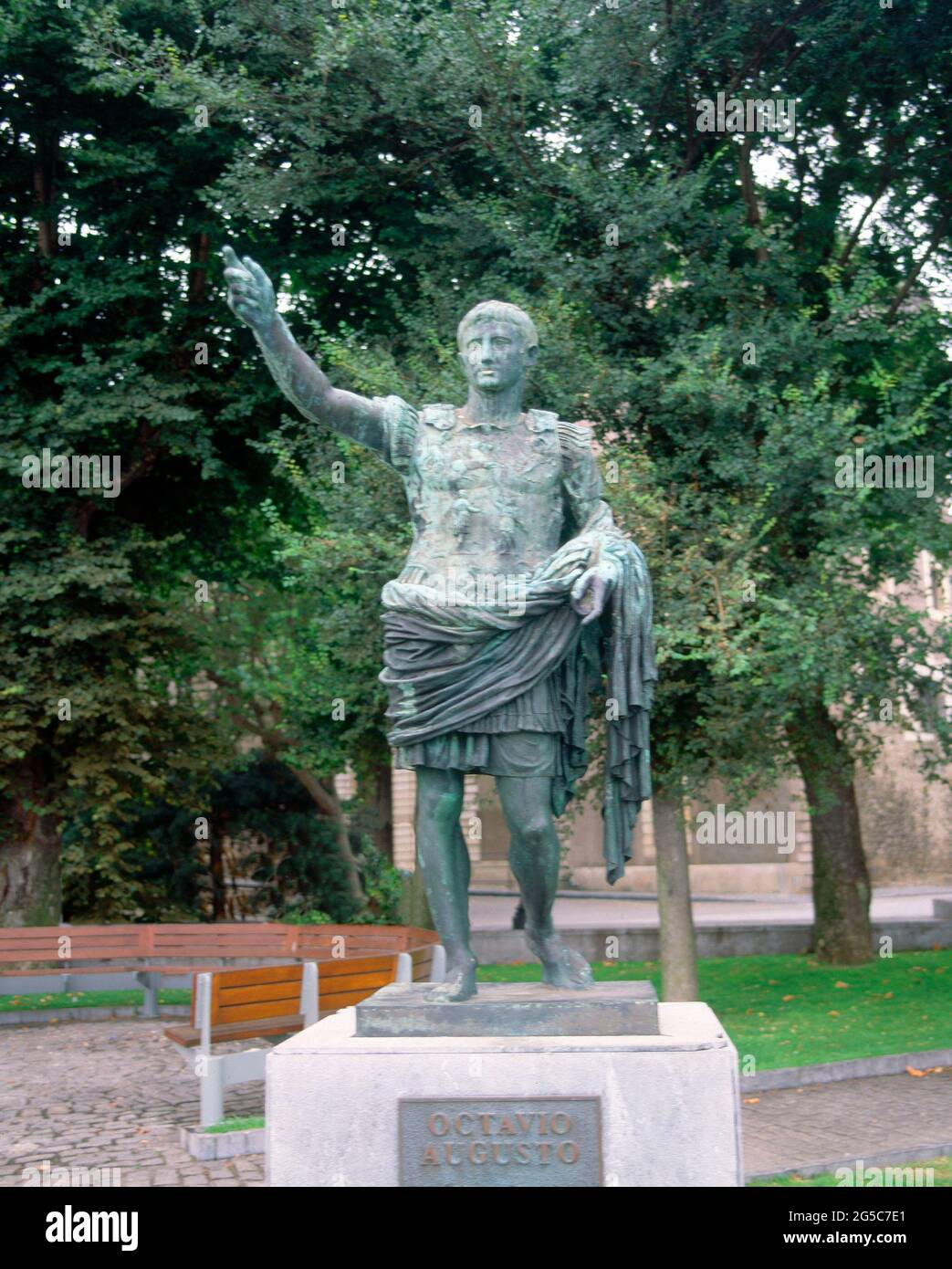 MONUMENTO A OTTAVIO AUGUSTO. Posizione: ESTERNO. Gijón. ASTURIE. SPAGNA. CESAR AUGUSTO OCTAVIO. Foto Stock