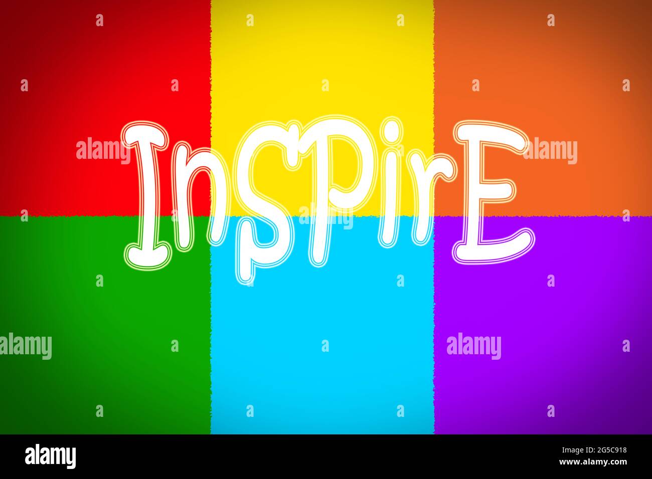Ispirare il testo concettuale sullo sfondo Foto Stock