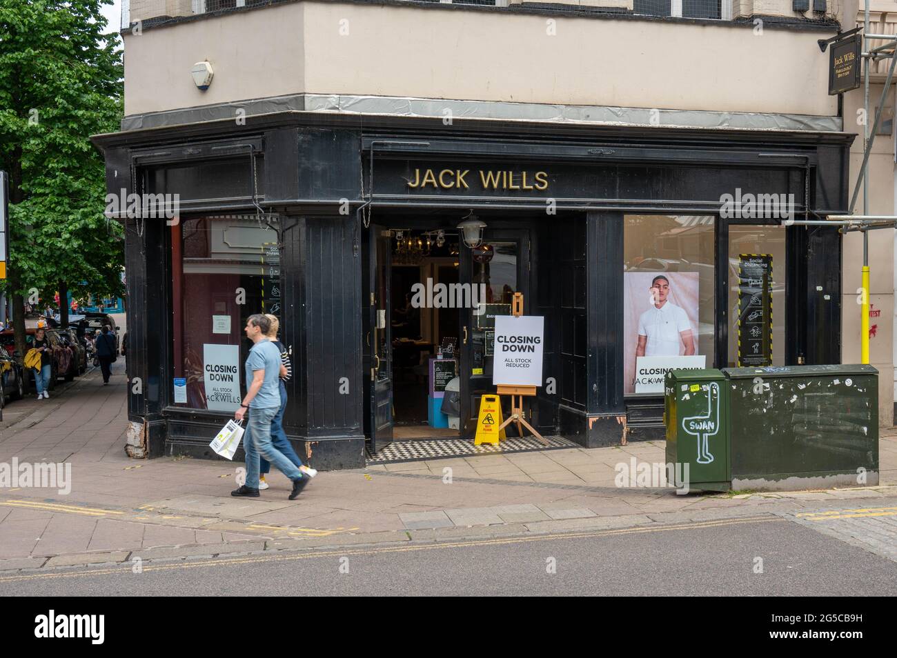 Il negozio Jack Wills chiude nel centro di Norwich Foto Stock