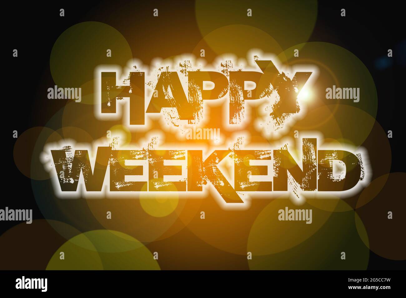 Happy Weekend Concept text su sfondo Foto Stock