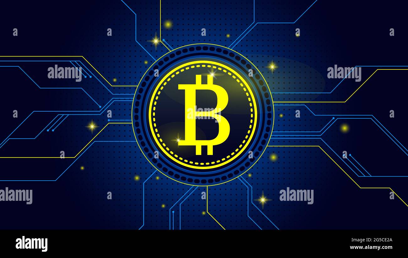 Cryptocurrency BlockChain Abstract futuristico sfondo. Illustrazione vettoriale Illustrazione Vettoriale