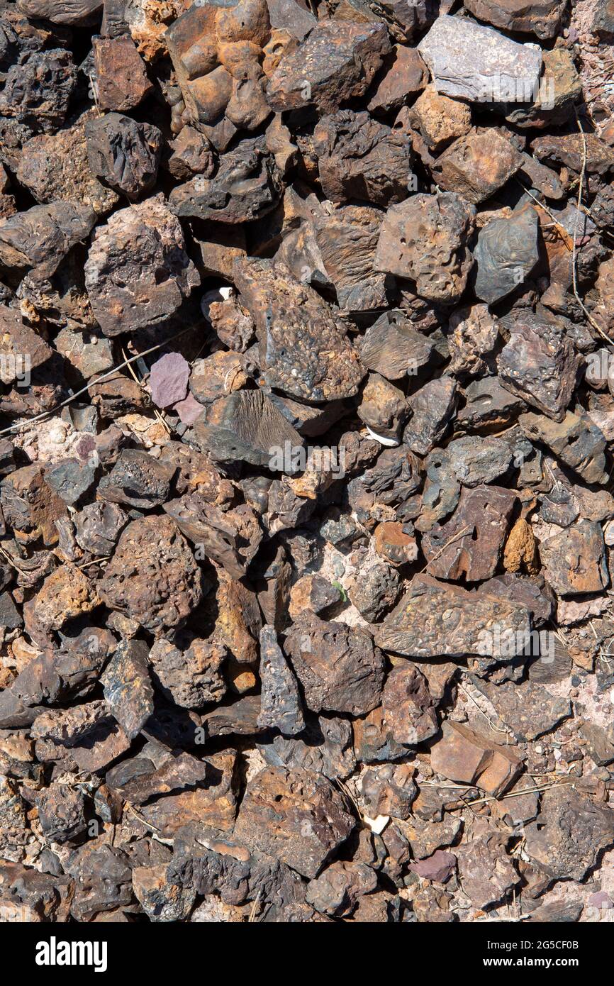 sfondo o struttura di una serie di pietre con forme diverse Foto Stock