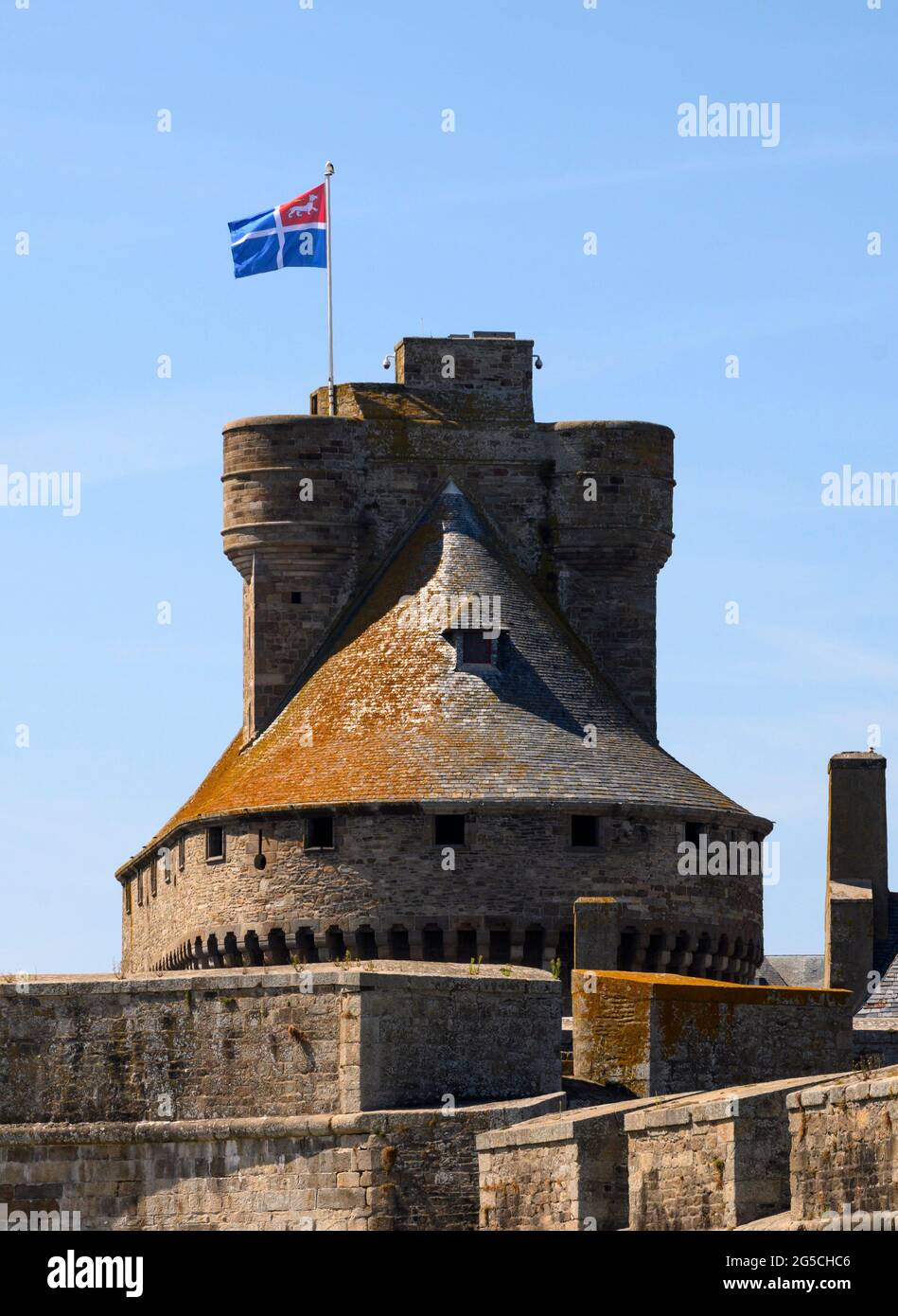 Castello di Saint-Malo, Bretagna, Francia. Foto Stock