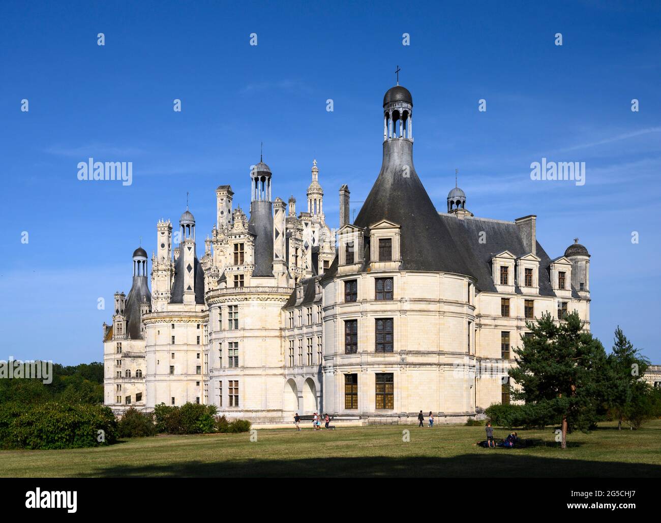 CHAMBORD, VALLE DELLA LOIRA, FRANCIA - AGOSTO 21 2019 : Château de Chambord. Foto Stock
