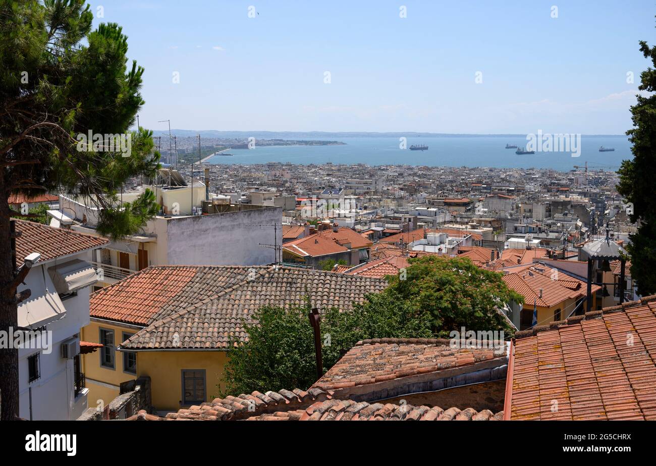 Vista panoramica di Salonicco, Grecia. Foto Stock