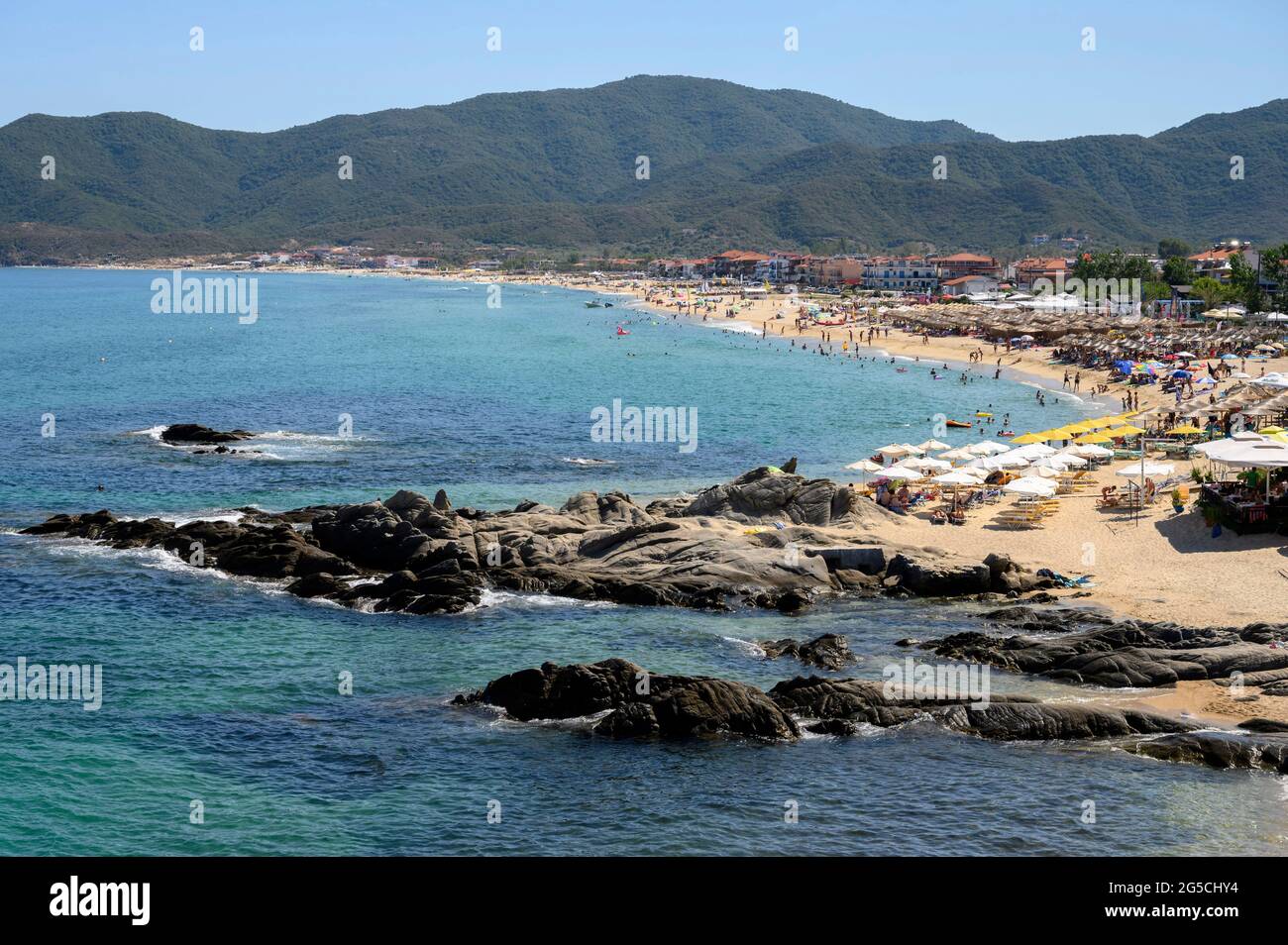 Vista di Sarti, Macedonia, Grecia. Foto Stock