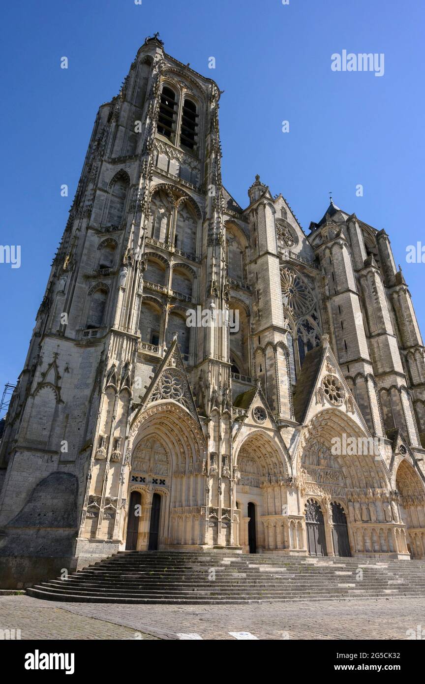 Vista della Cattedrale di Bourges, Francia. Foto Stock