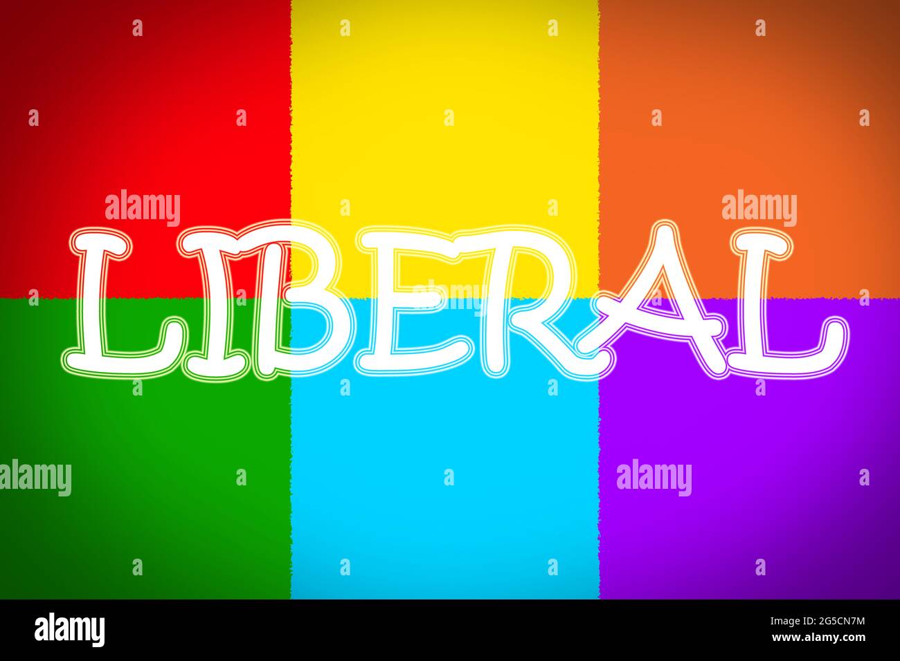 Testo liberale sullo sfondo Foto Stock