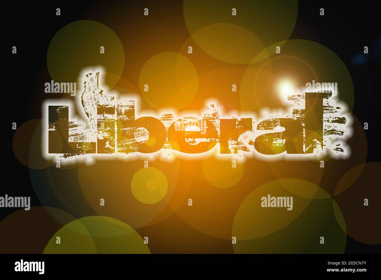 Testo liberale sullo sfondo Foto Stock