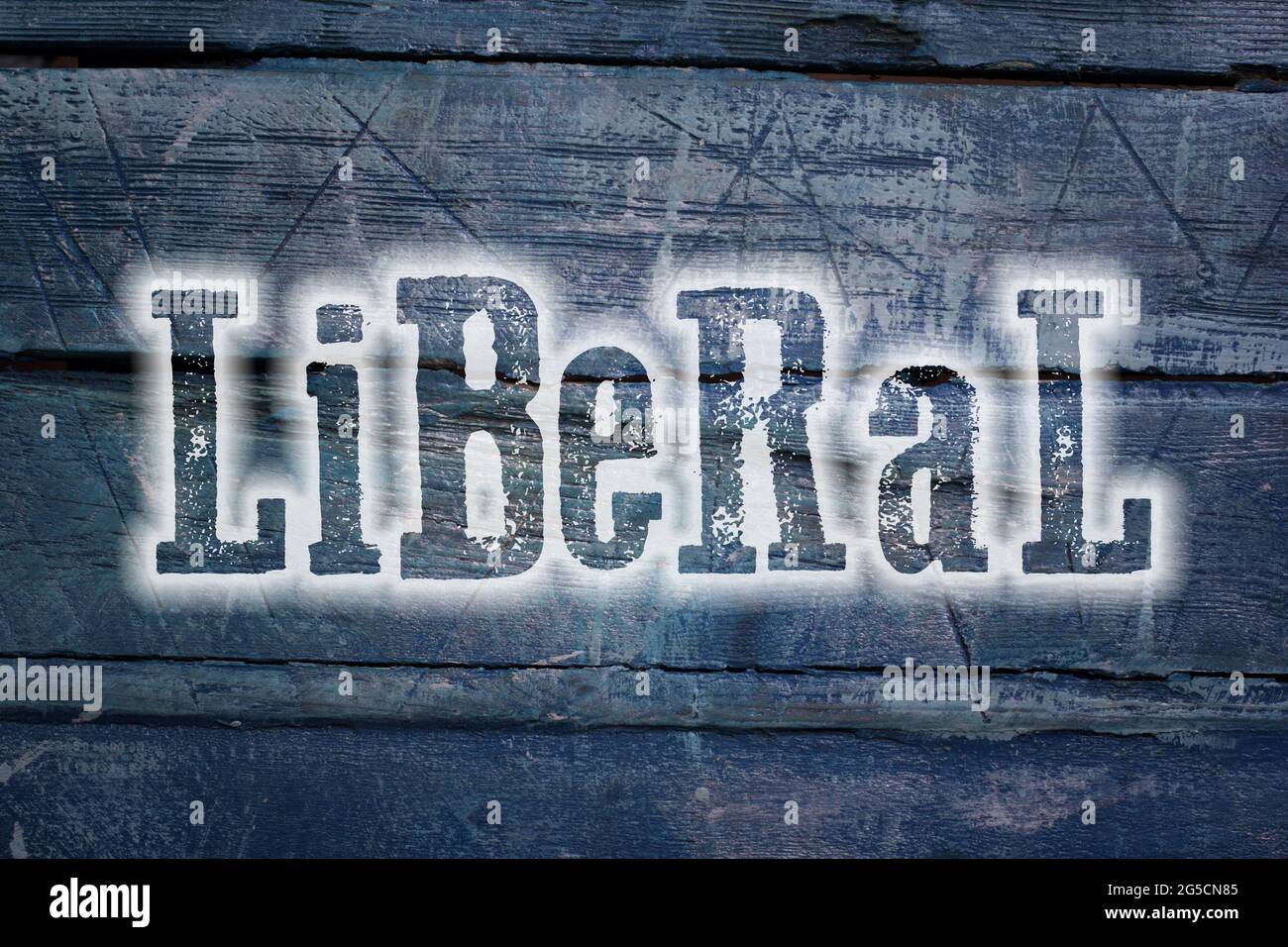 Testo liberale sullo sfondo Foto Stock