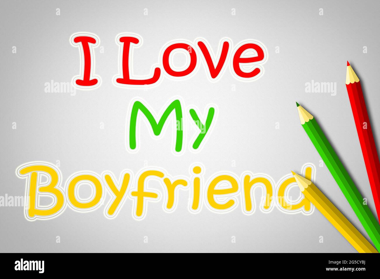 I Love My Boyfriend Concept text on background Foto Stock