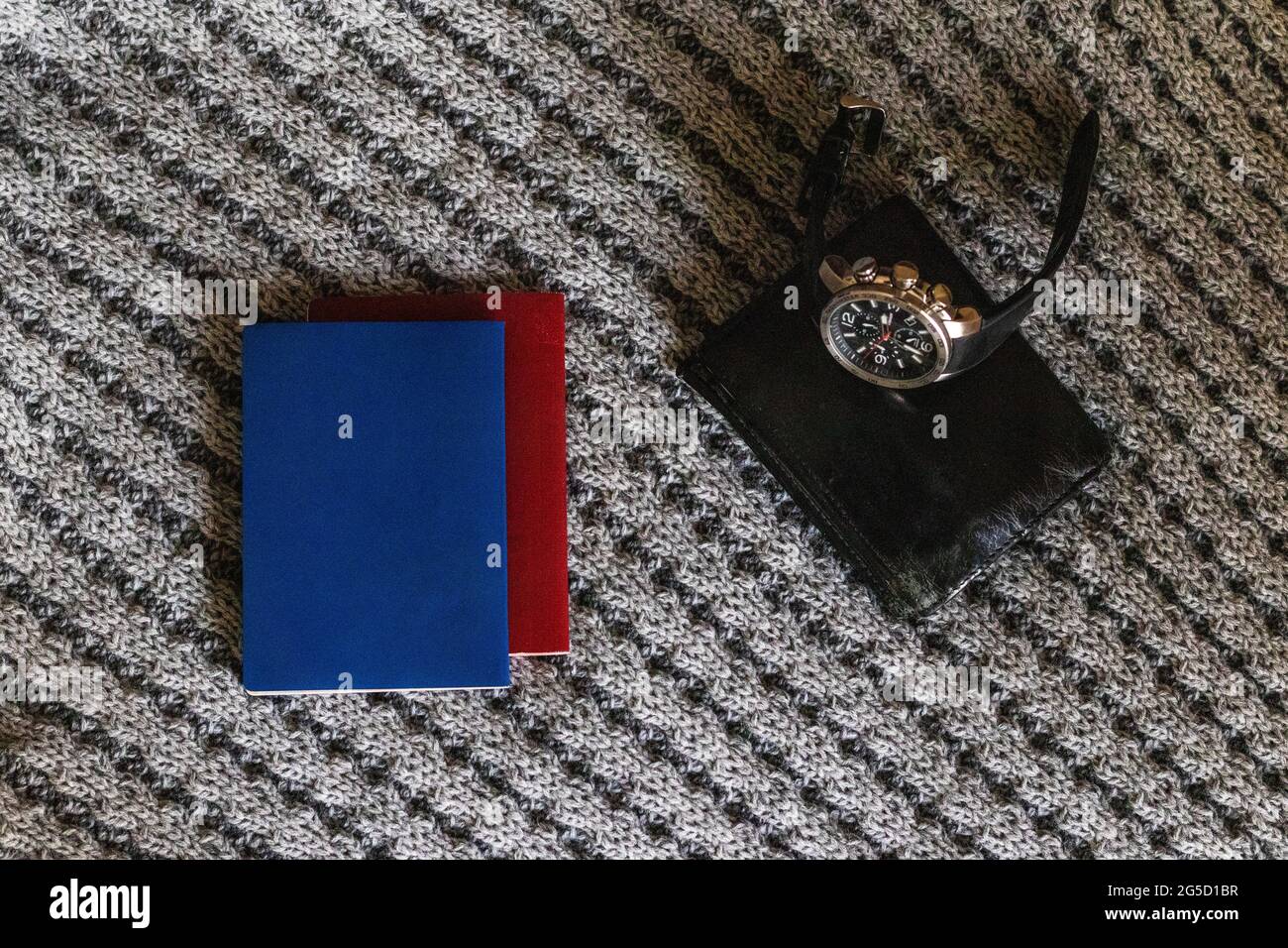 Immagine di posa piatta. Tema di viaggio Foto Stock